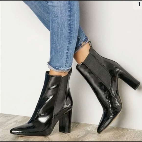 Vince Camuto Shoes - Vince Camuto Black Patent Leather Britsy Ankle Boots